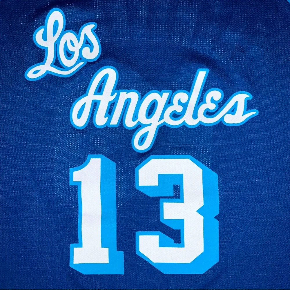 Rare Vintage Champion Wilt Chamberlain LA Lakers #13 Blue Jersey Gold Logo 40 M - Picture 6 of 10